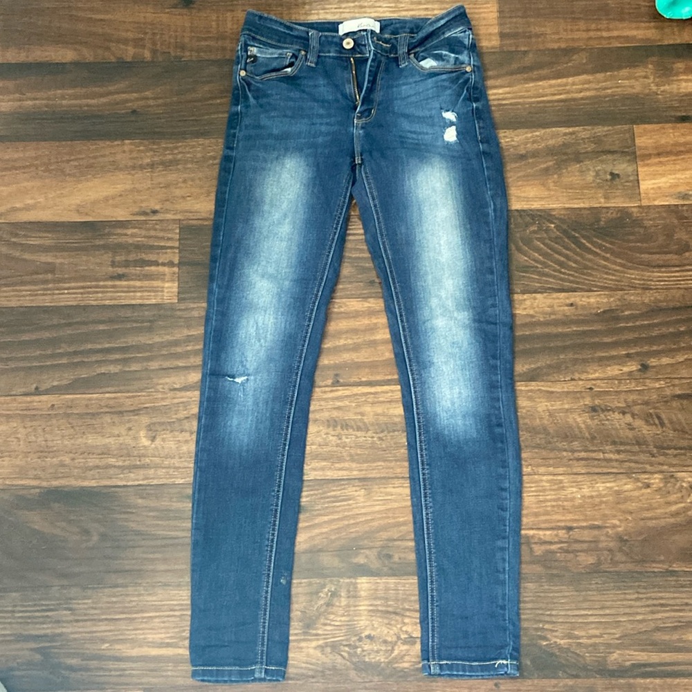 KanCan Jeans Size 3/25 Mid Rise Super Skinny Lightest Touch Distressed